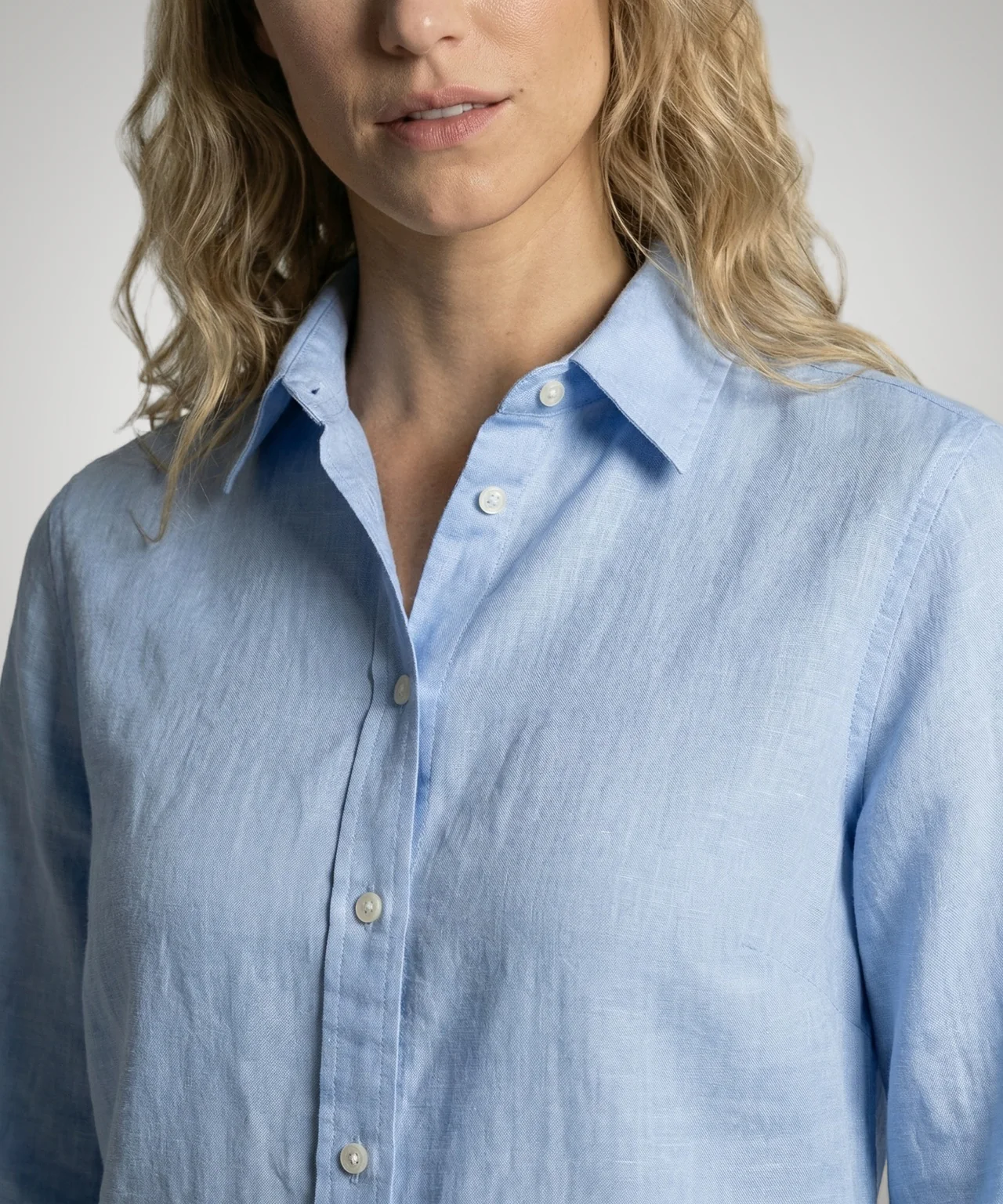 Blouse Katoen Linnen | Light Blue - Image 5