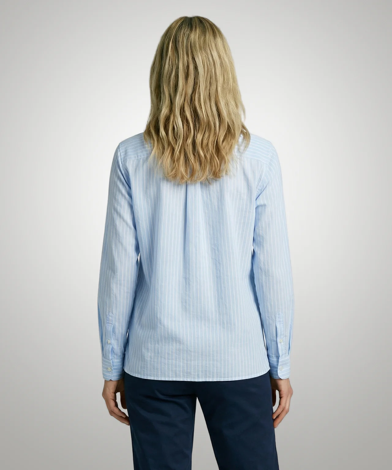 Blouse Katoen Linnen Streep | Light Blue - Image 3