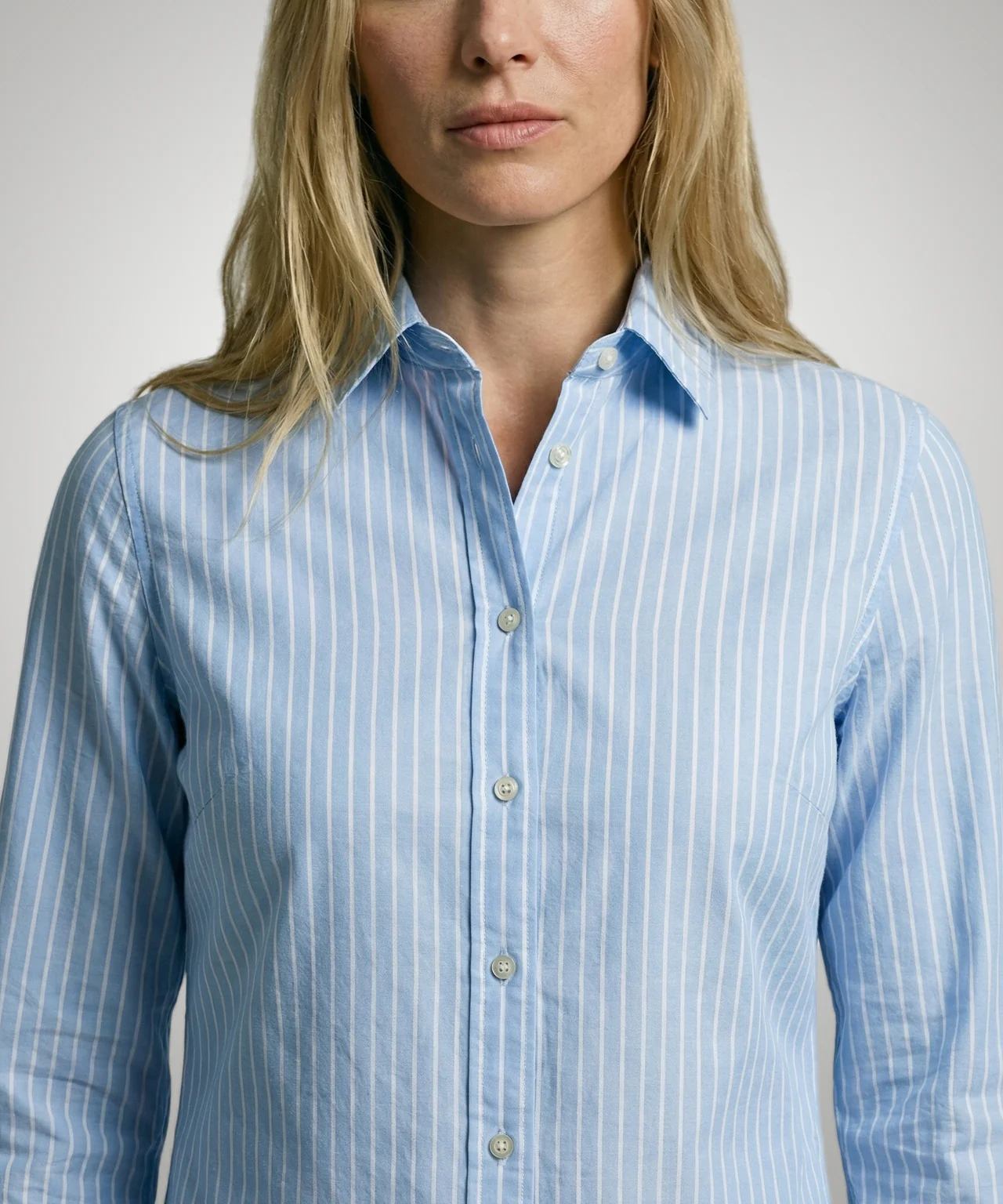 Blouse Katoen Linnen Streep | Light Blue - Image 5