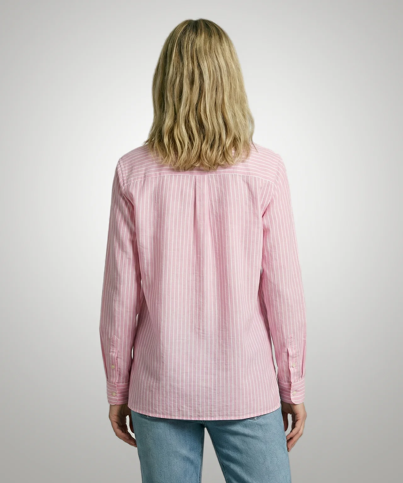 Blouse Katoen Linnen Streep | Light Pink - Image 3