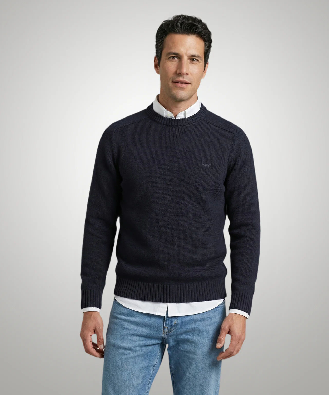 Trui Katoen Ronde Hals | Navy
