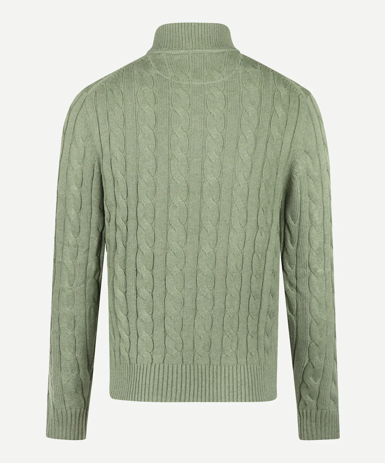 Trui Half-Zip Kabelpatroon Katoen | Light Olive - Image 4