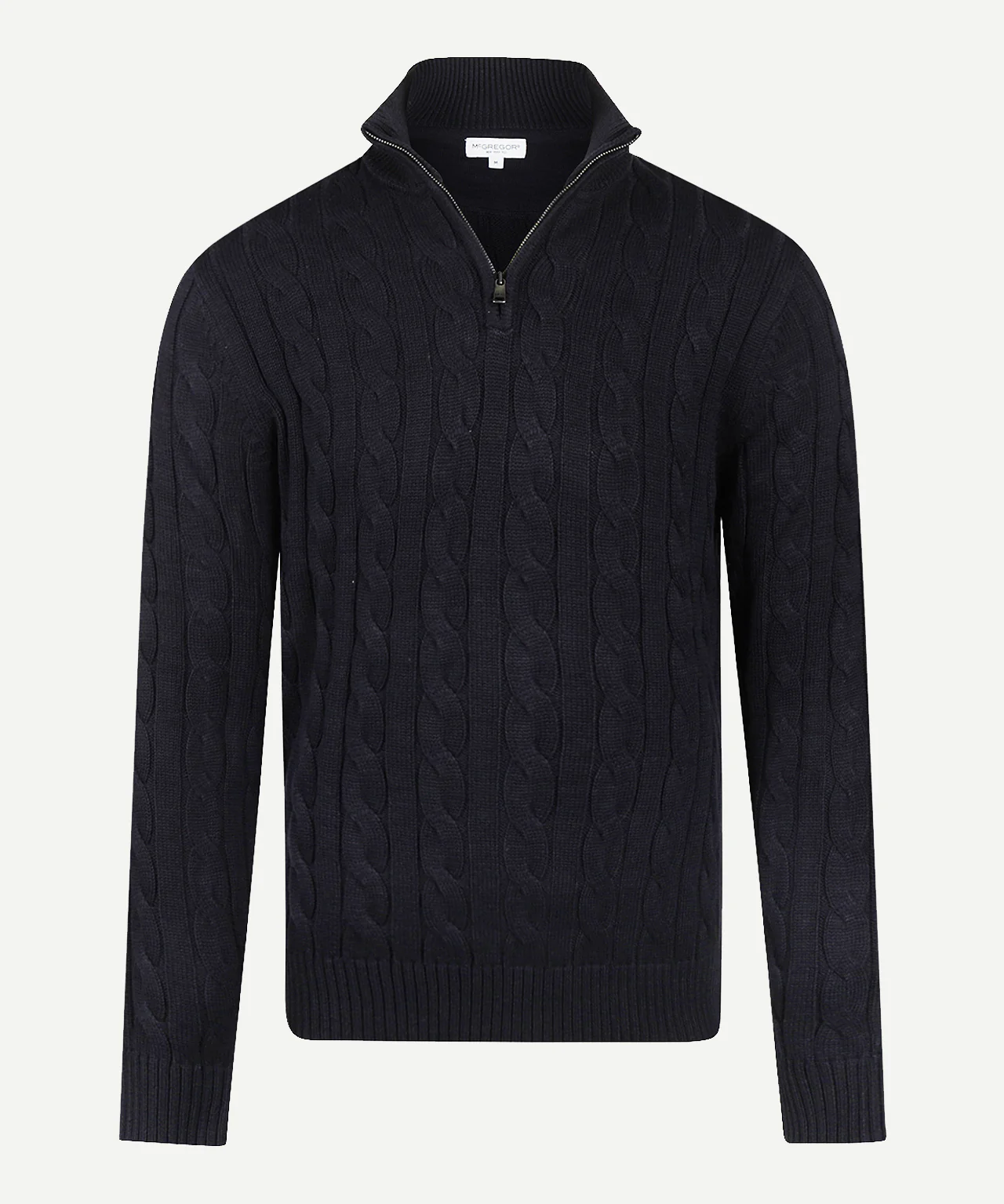 Trui Half-Zip Kabelpatroon Katoen | Navy - Image 2