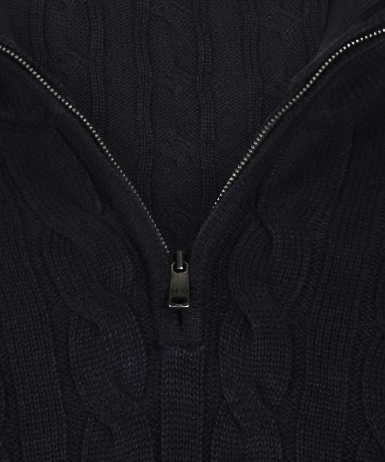 Trui Half-Zip Kabelpatroon Katoen | Navy - Image 6