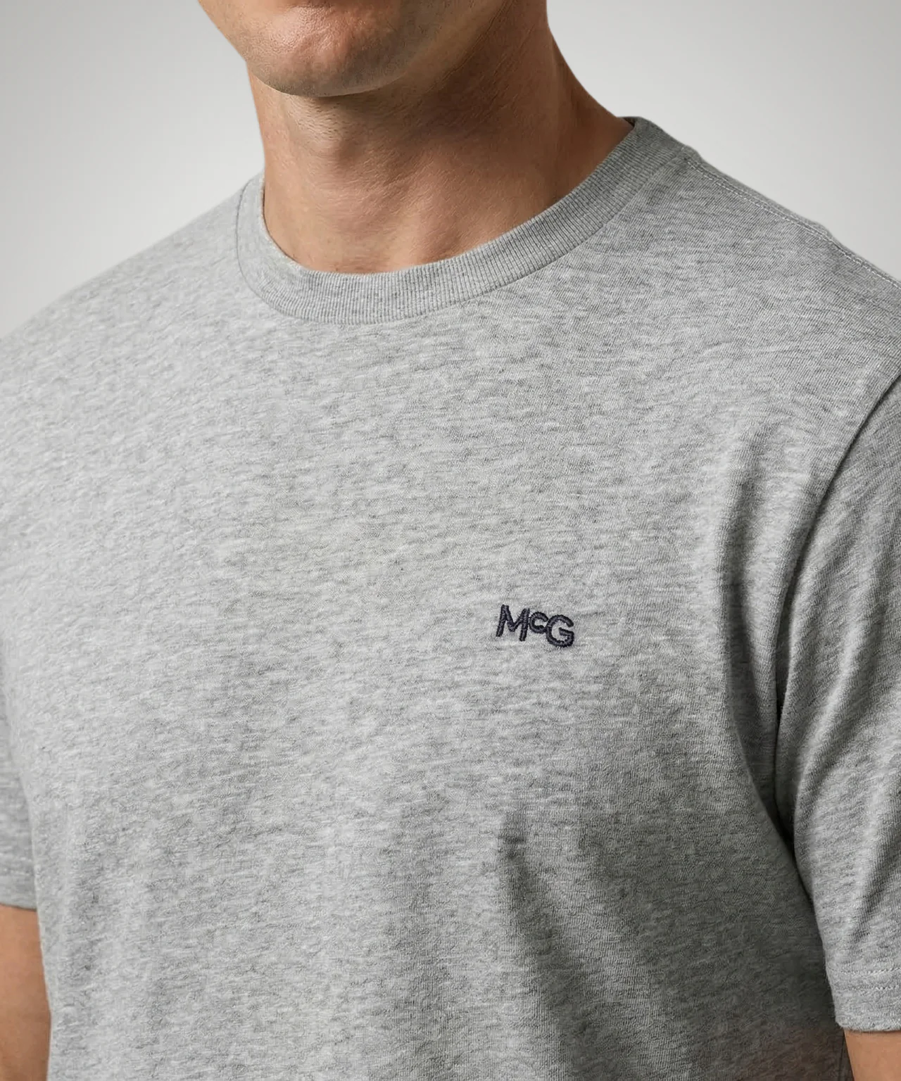 Essential MCG Embr T-Shirt | Medium Grey Melange - Image 5