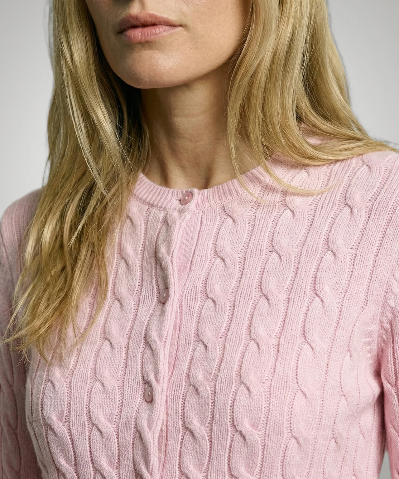 Knoopvest Kabelpatroon Katoen-Kasjmier | Light Pink - Image 5