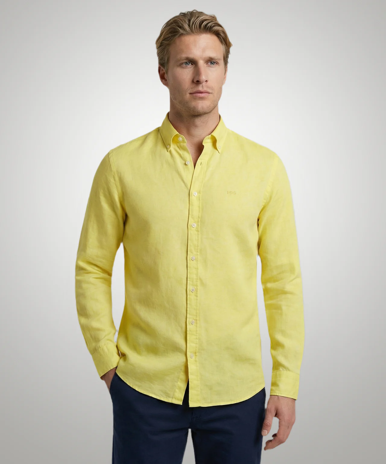 Overhemd Katoen Linnen | Light Yellow