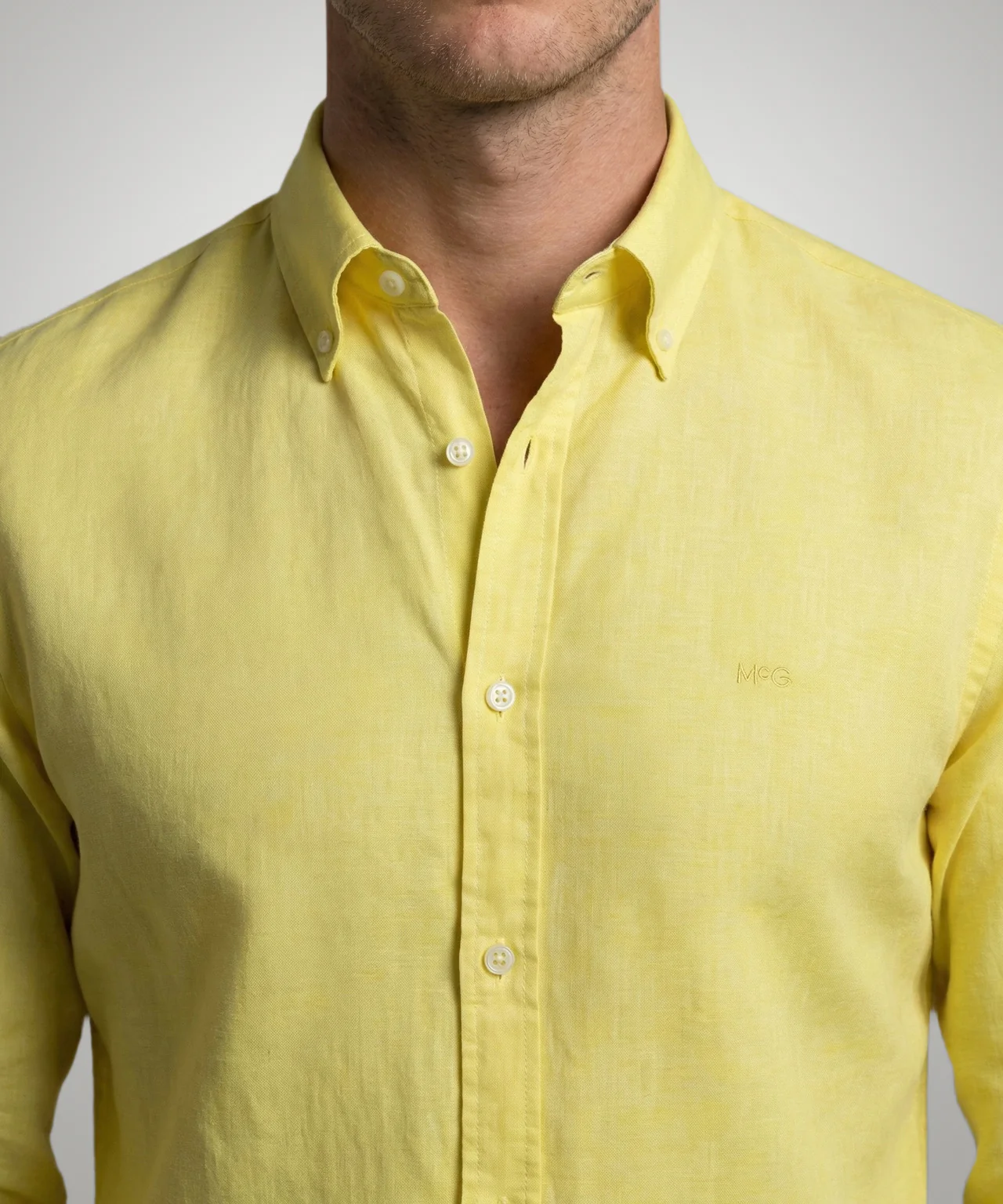 Overhemd Katoen Linnen | Light Yellow - Image 5