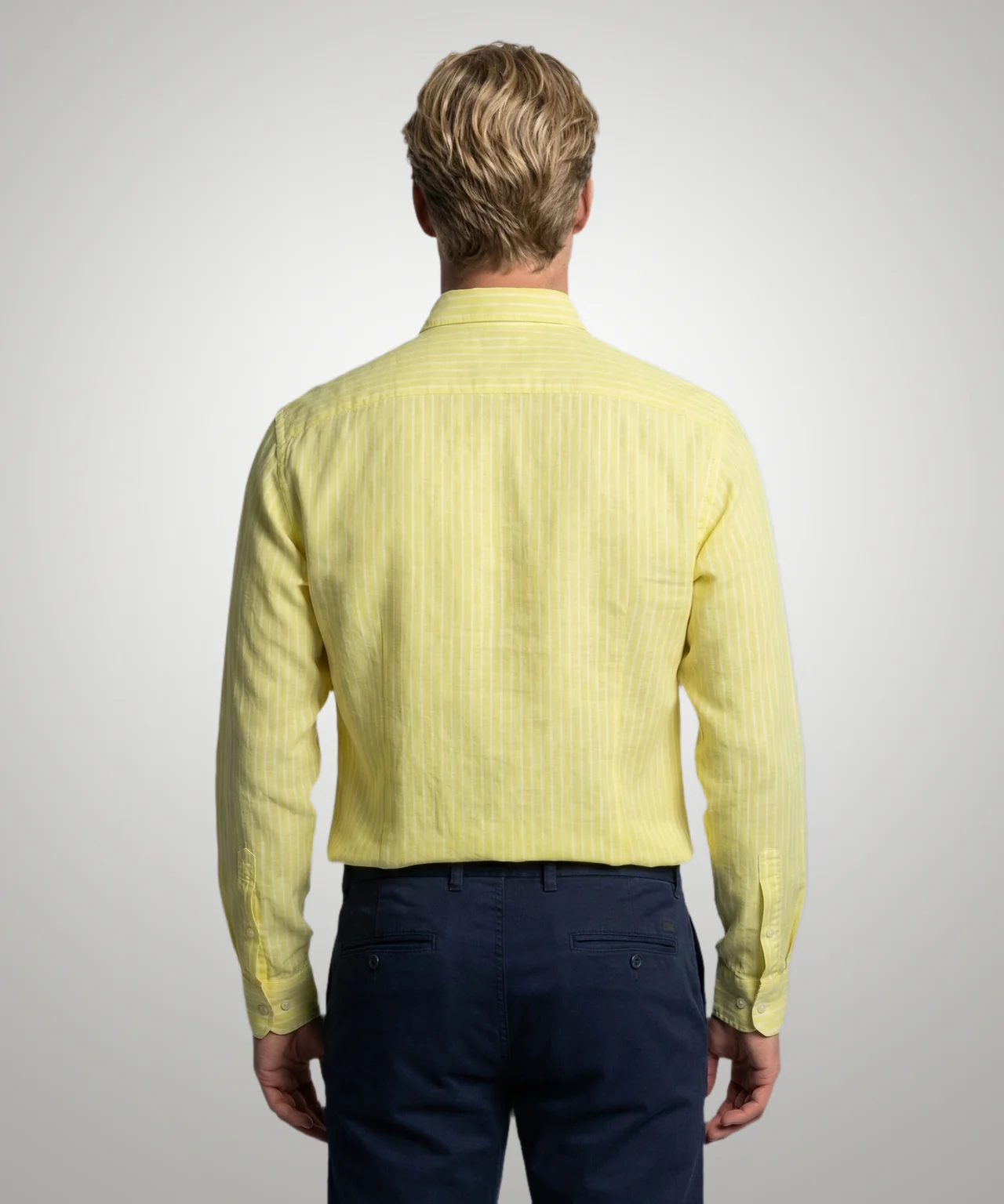 Overhemd Katoen Linnen Streep | Light Yellow - Image 3