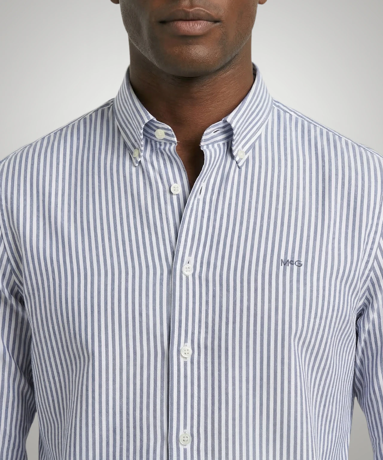 Overhemd Oxford Grote Streep | Navy - Image 5