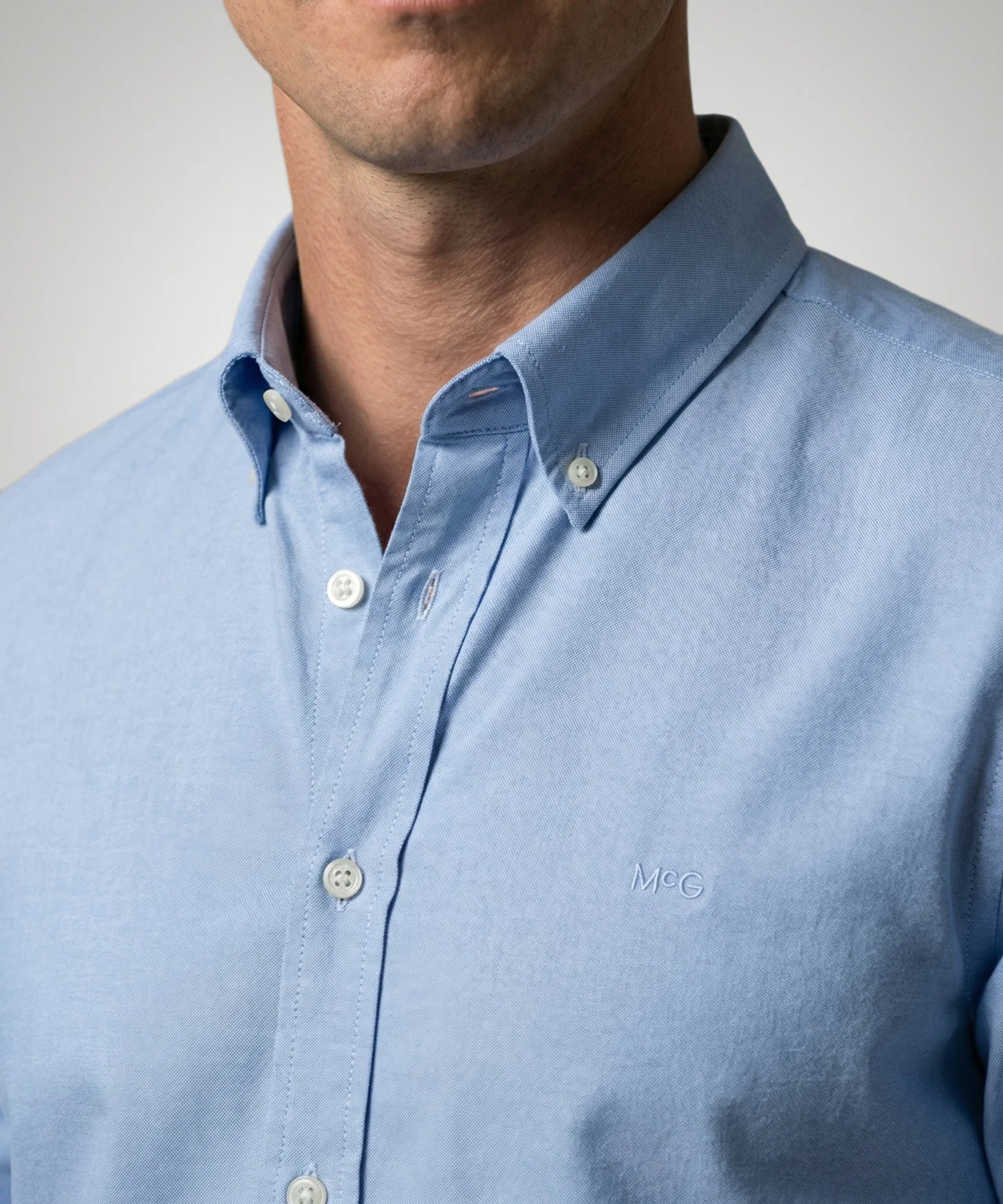 Overhemd Stretch Piqué | Light Blue - Image 5