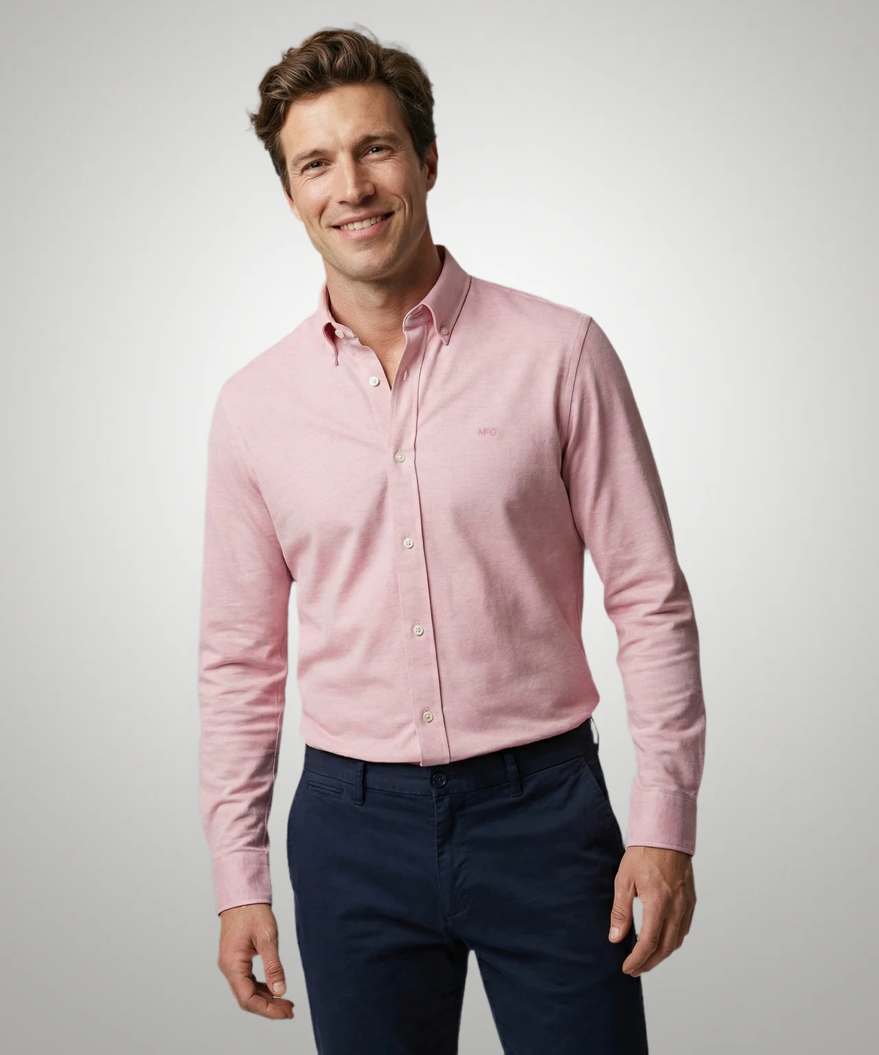 Overhemd Stretch Piqué | Light Pink