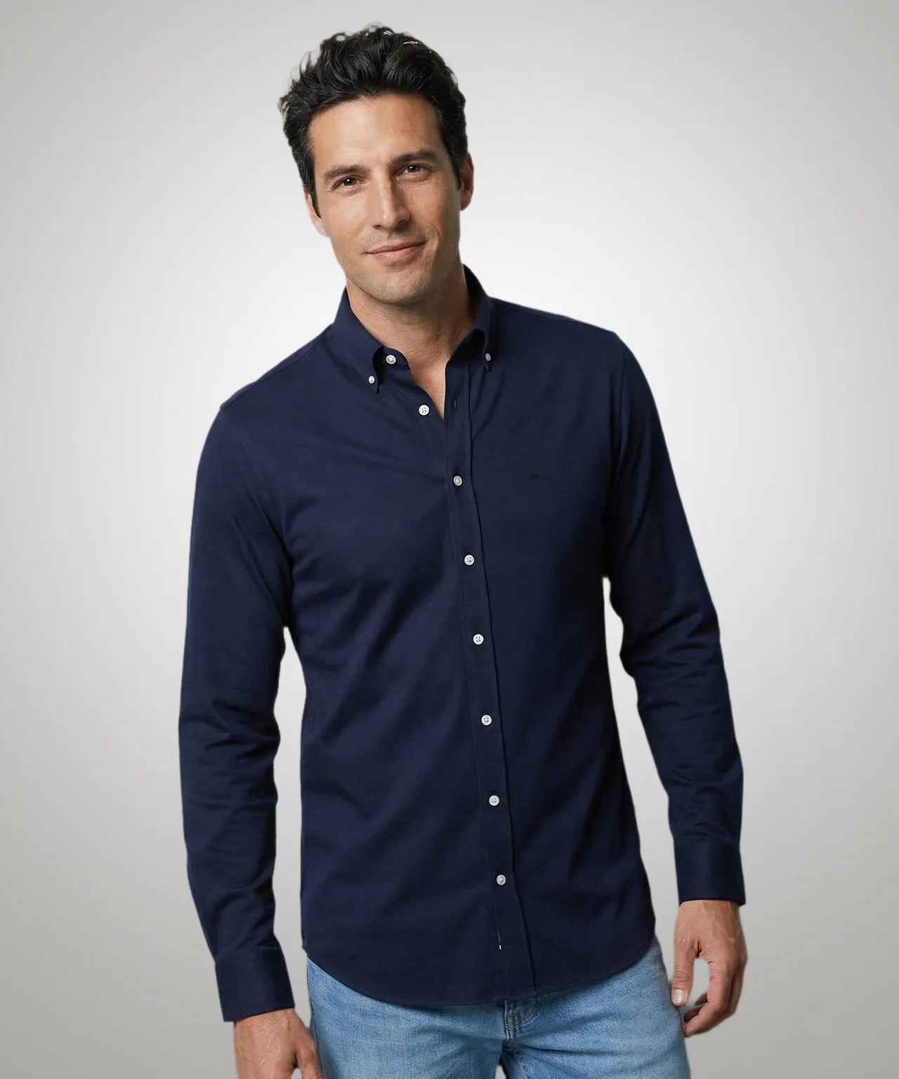 Overhemd Stretch Piqué | Navy