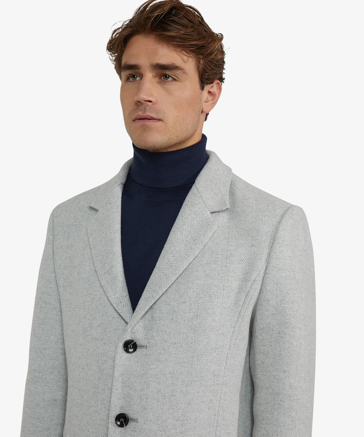 Overjas Visgraat Wol | Medium Grey Melange - Image 7