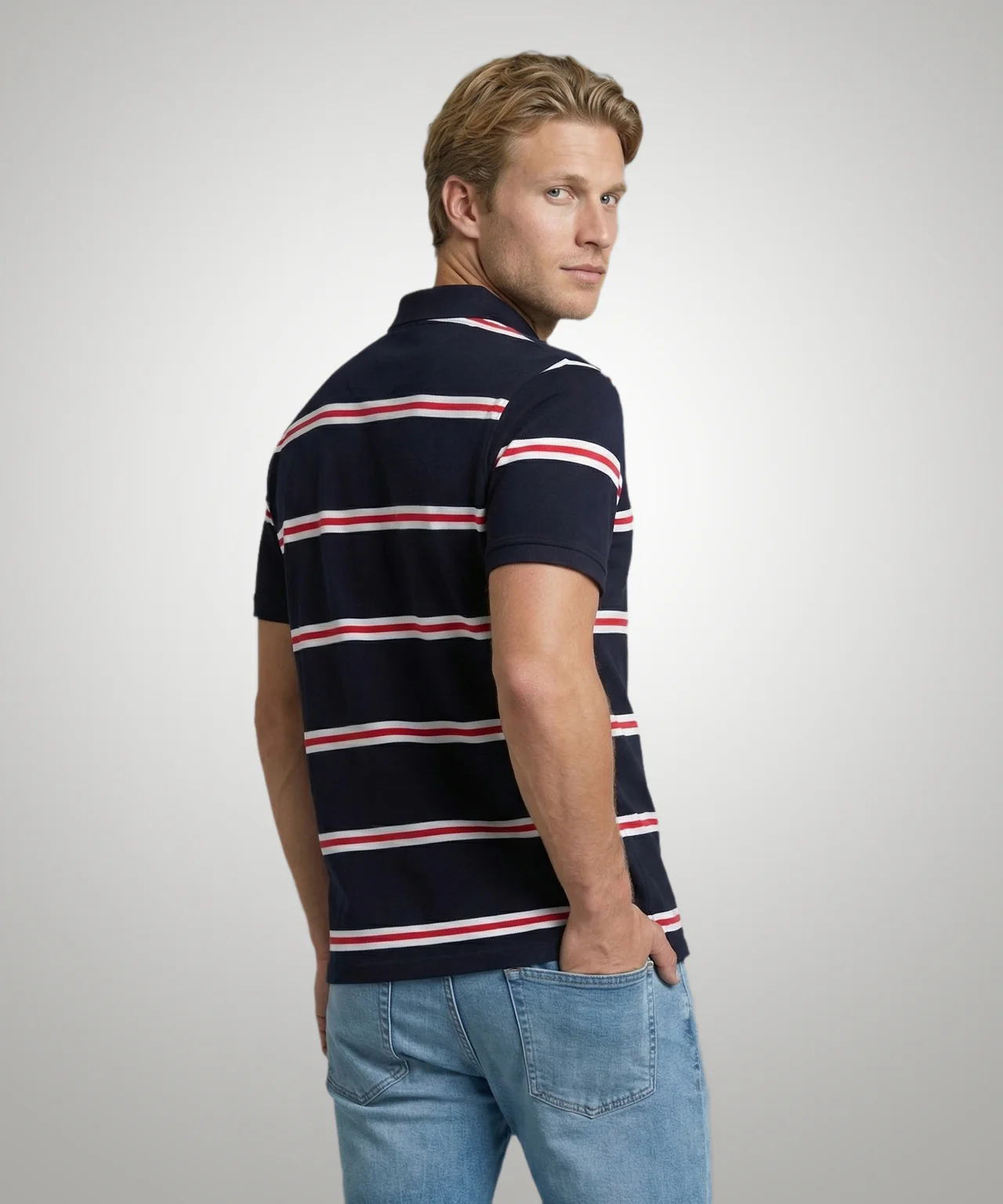 Piqué Polo Streep | Navy - Image 3