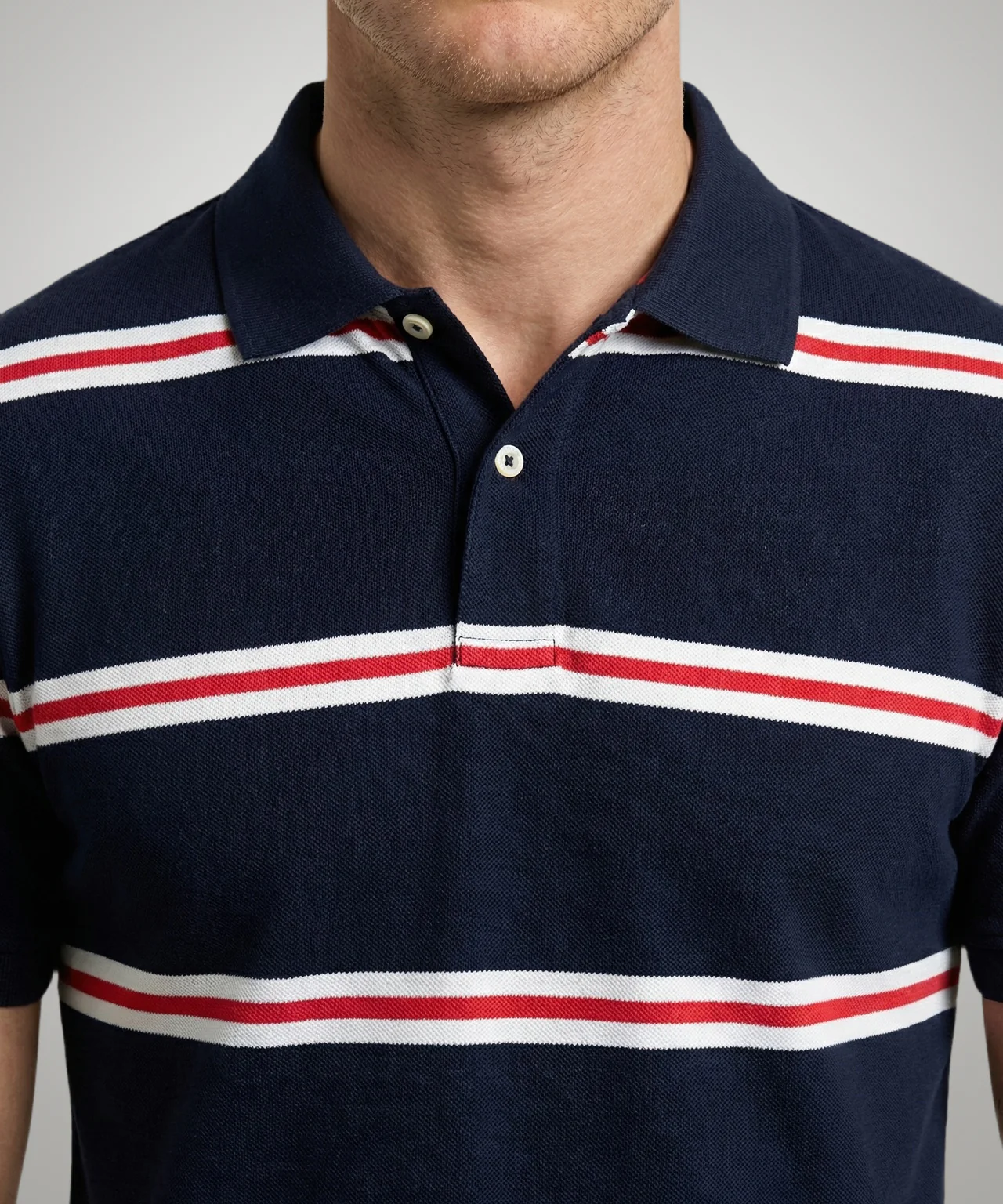 Piqué Polo Streep | Navy - Image 5
