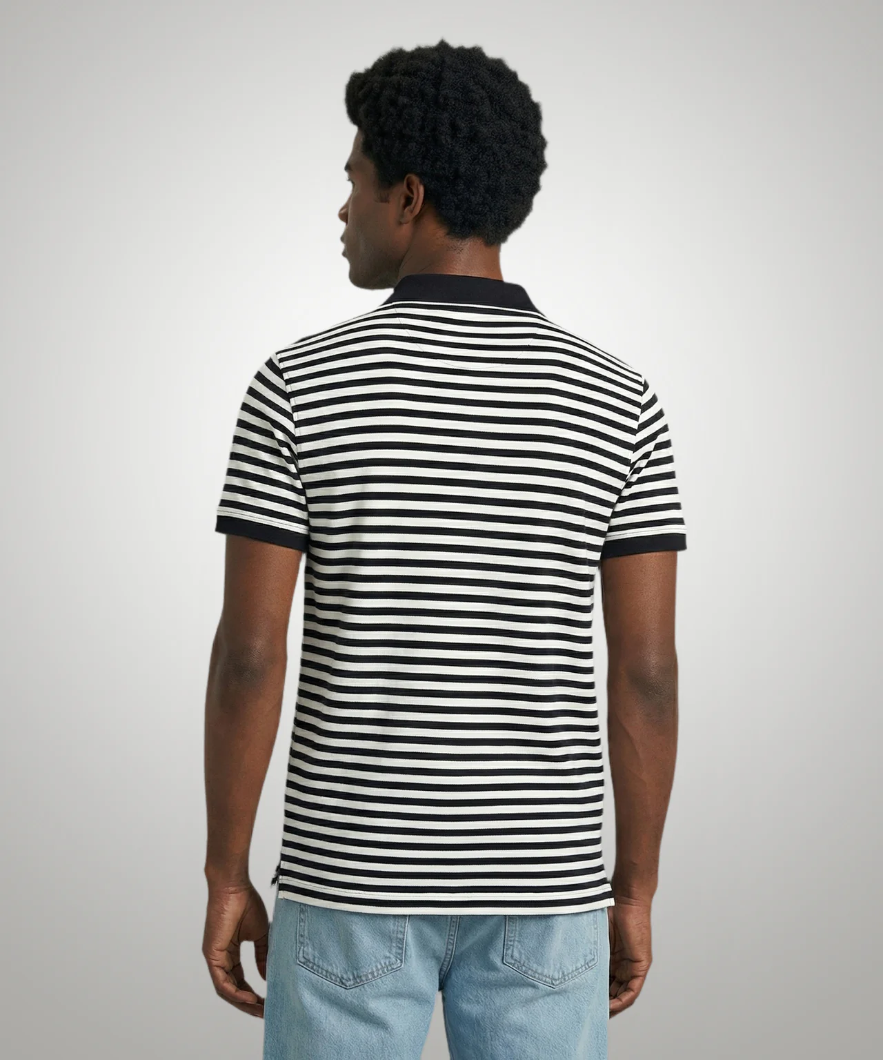 Piqué Polo Streep | Off White - Image 3