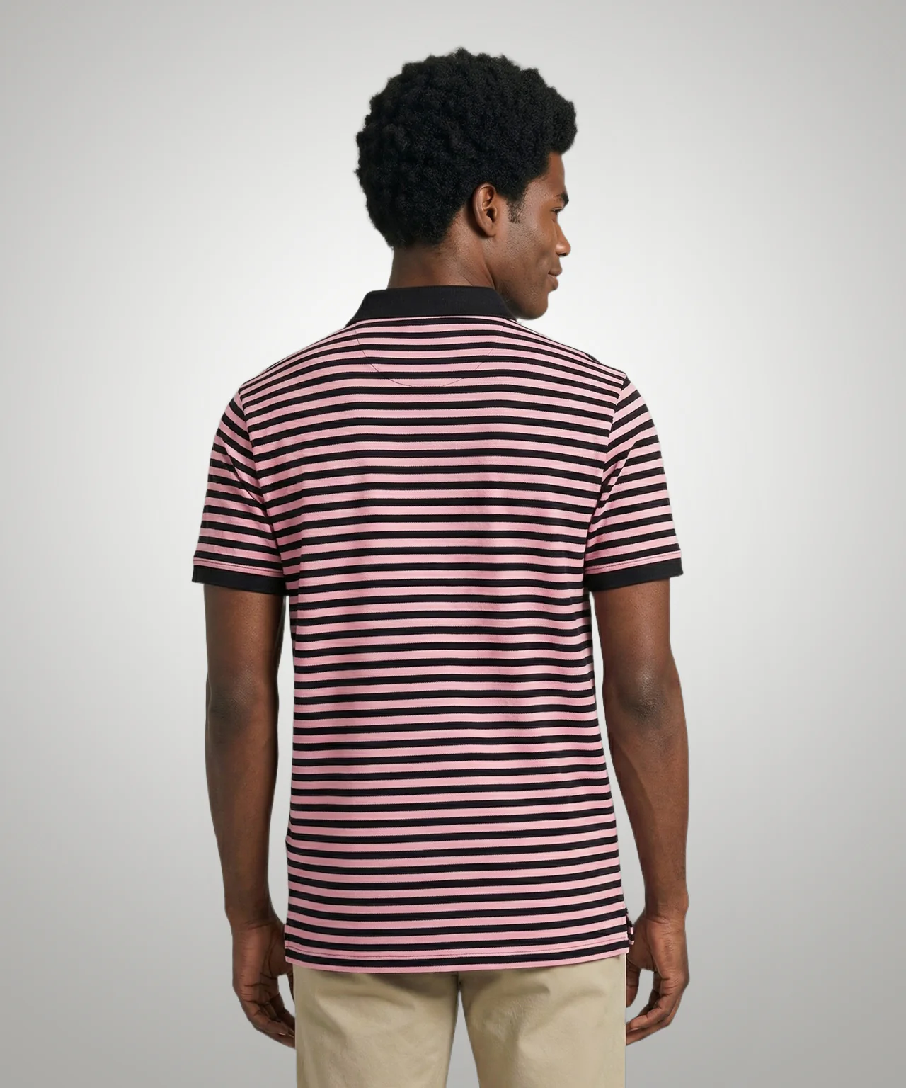 Piqué Polo Streep | Pink - Image 3