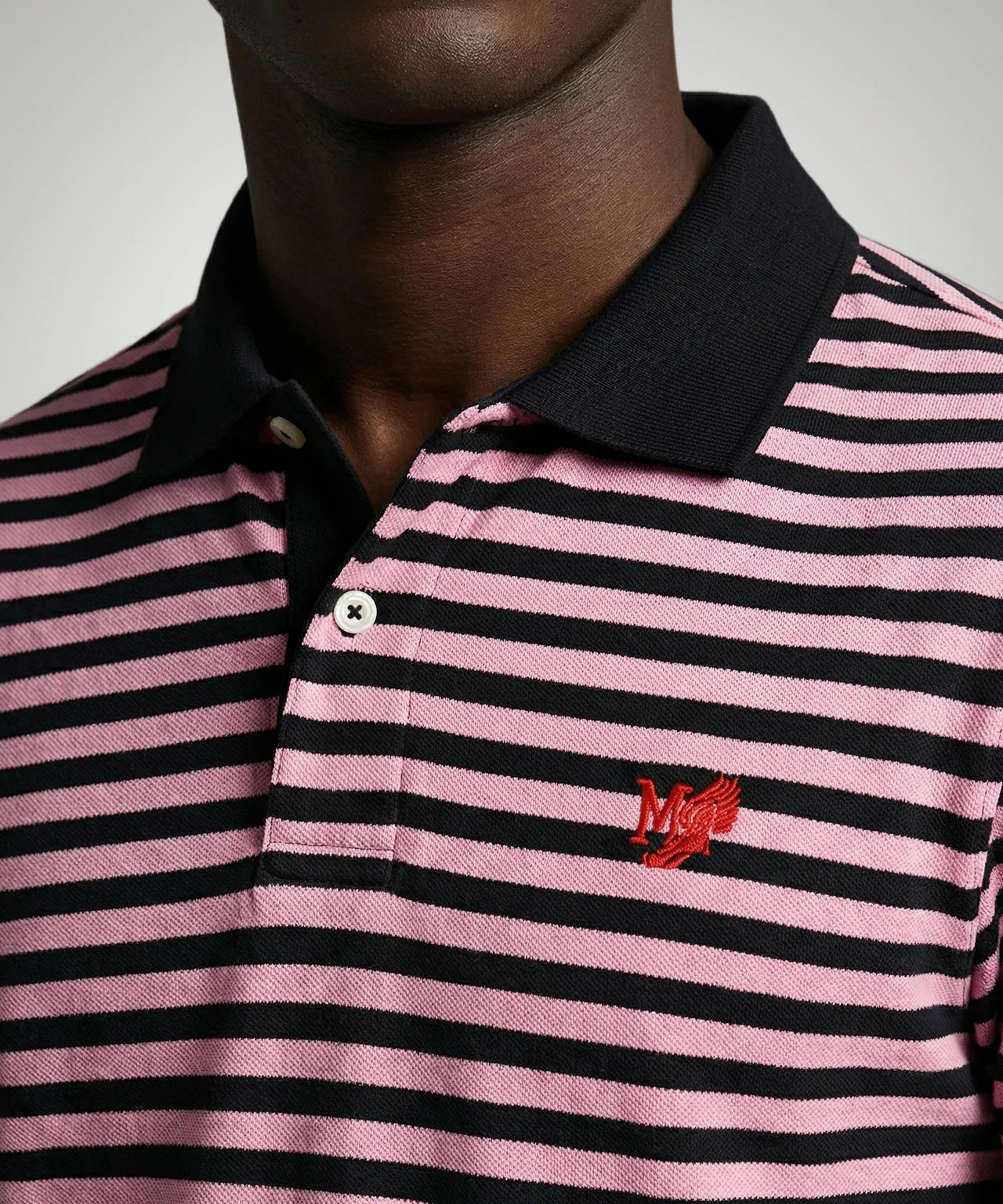 Piqué Polo Streep | Pink - Image 5
