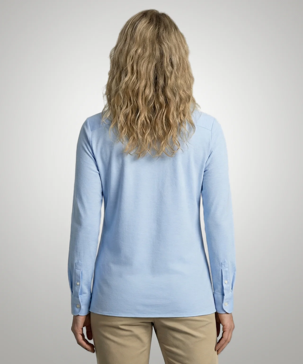 Blouse Stretch Piqué | Light Blue - Image 3