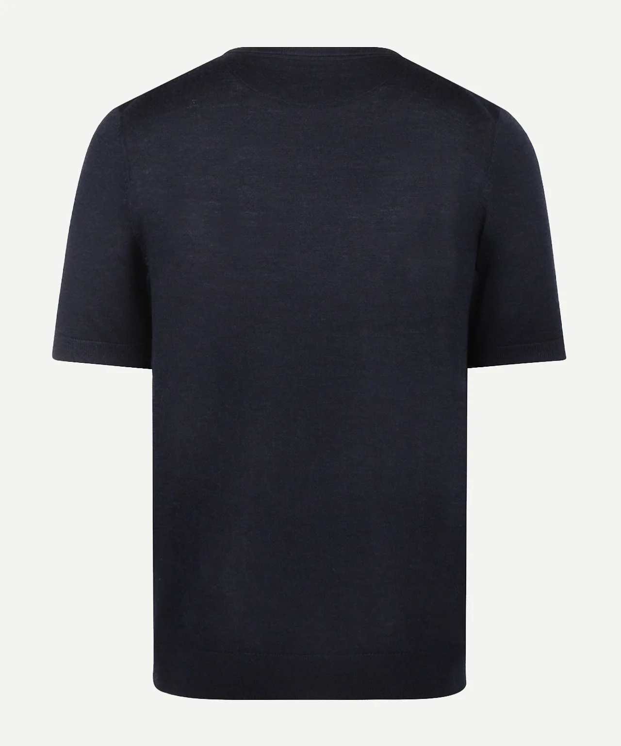 T-shirt Extra Fine Merino Ronde Hals | Navy - Image 4