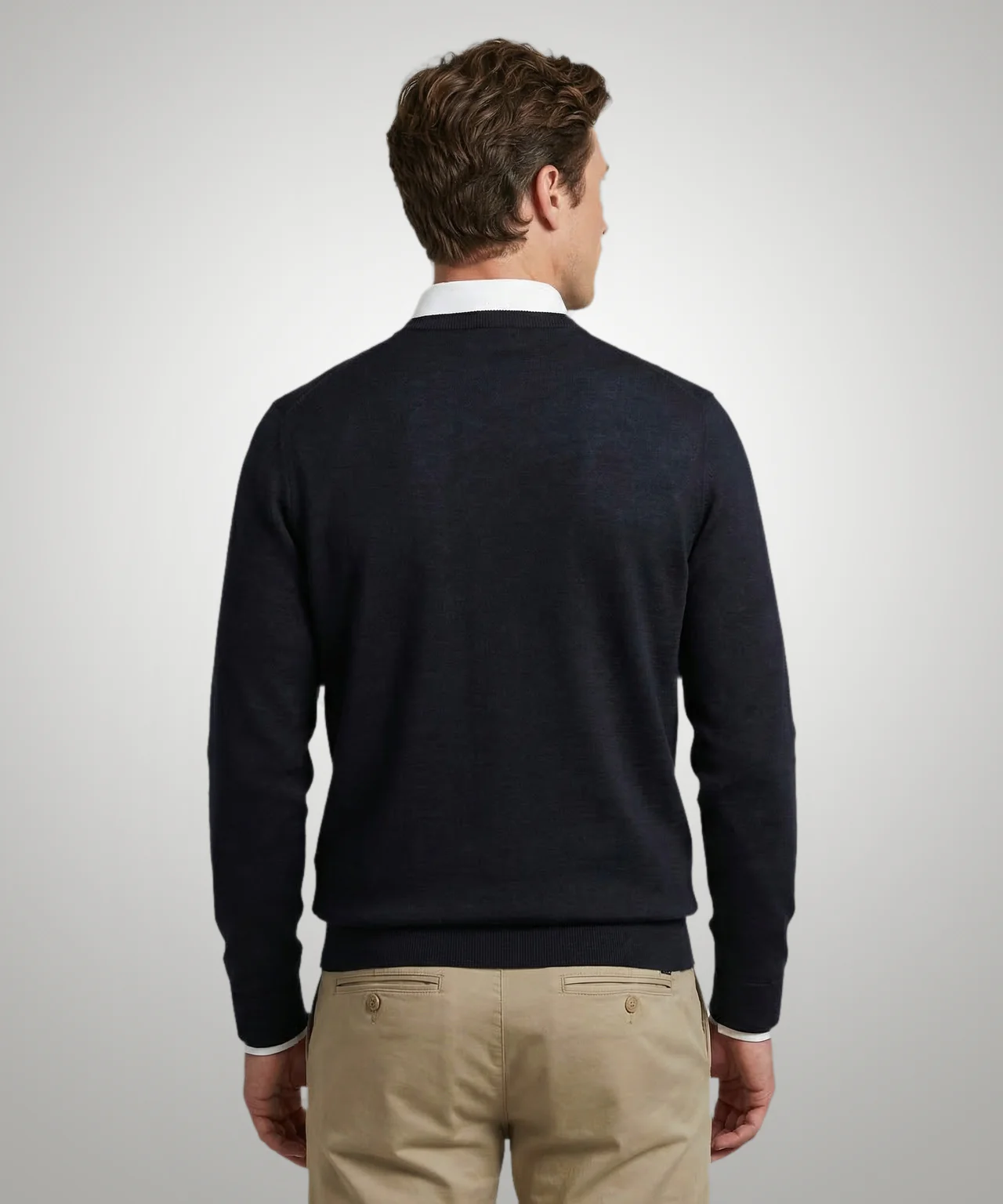 Trui Extra Fine Merino Ronde Hals | Navy - Image 3