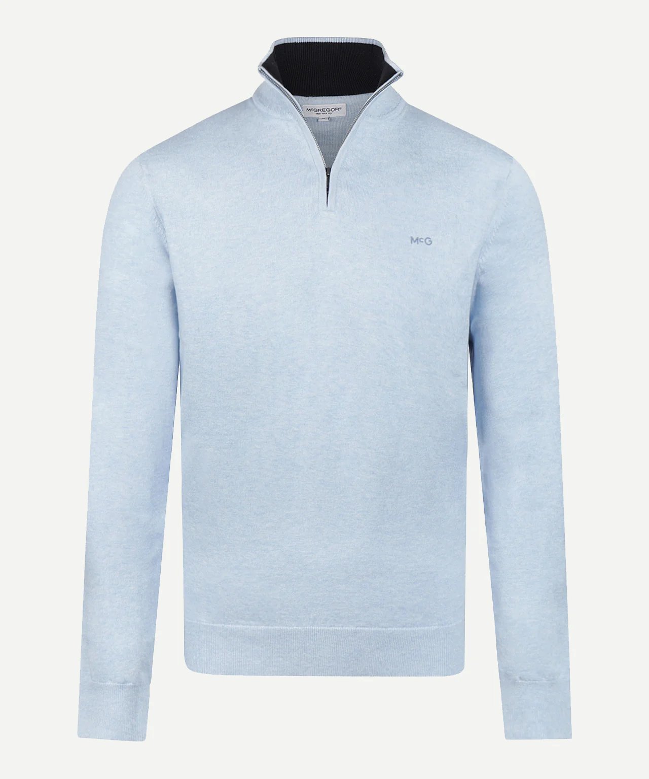Trui Half-Zip Katoen Cashmere | Light Blue - Image 2