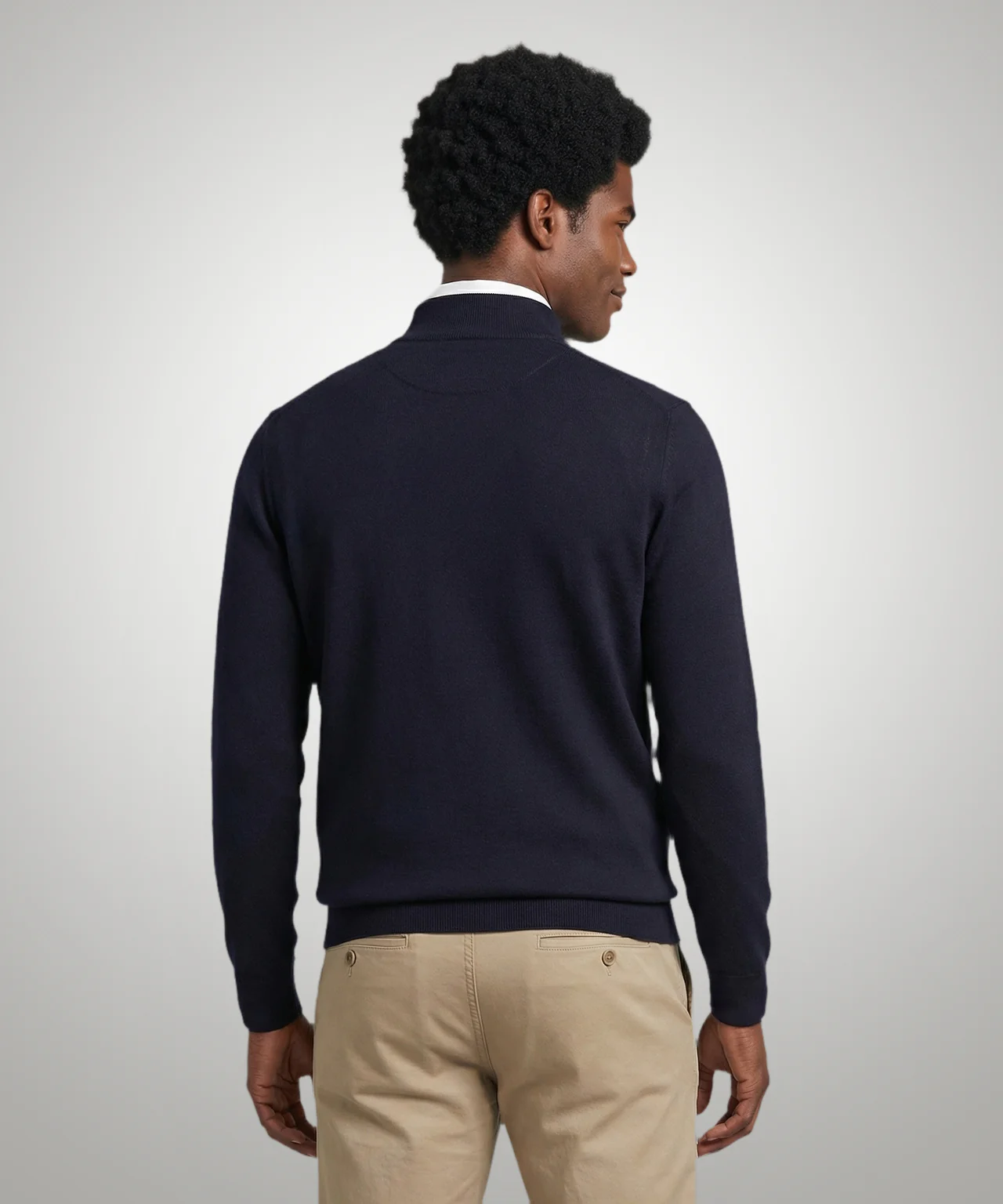 Trui Half-Zip Katoen Cashmere | Navy - Image 3