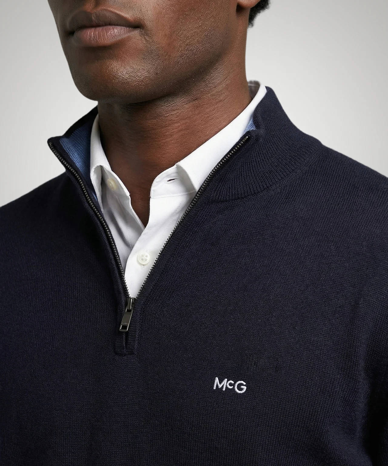 Trui Half-Zip Katoen Cashmere | Navy - Image 5