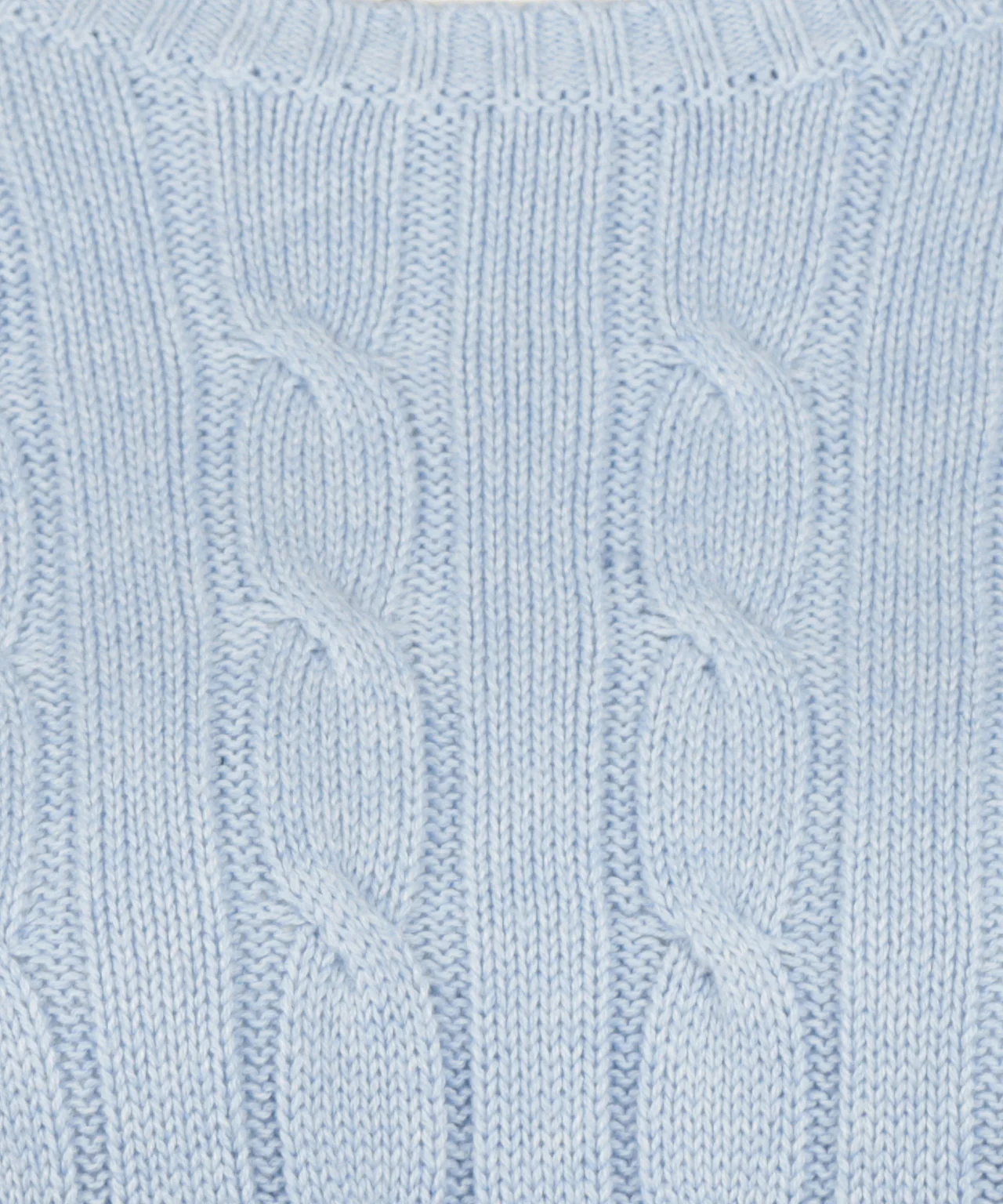 Trui Kabelpatroon Katoen-Kasjmier Ronde Hals | Light Blue - Image 6