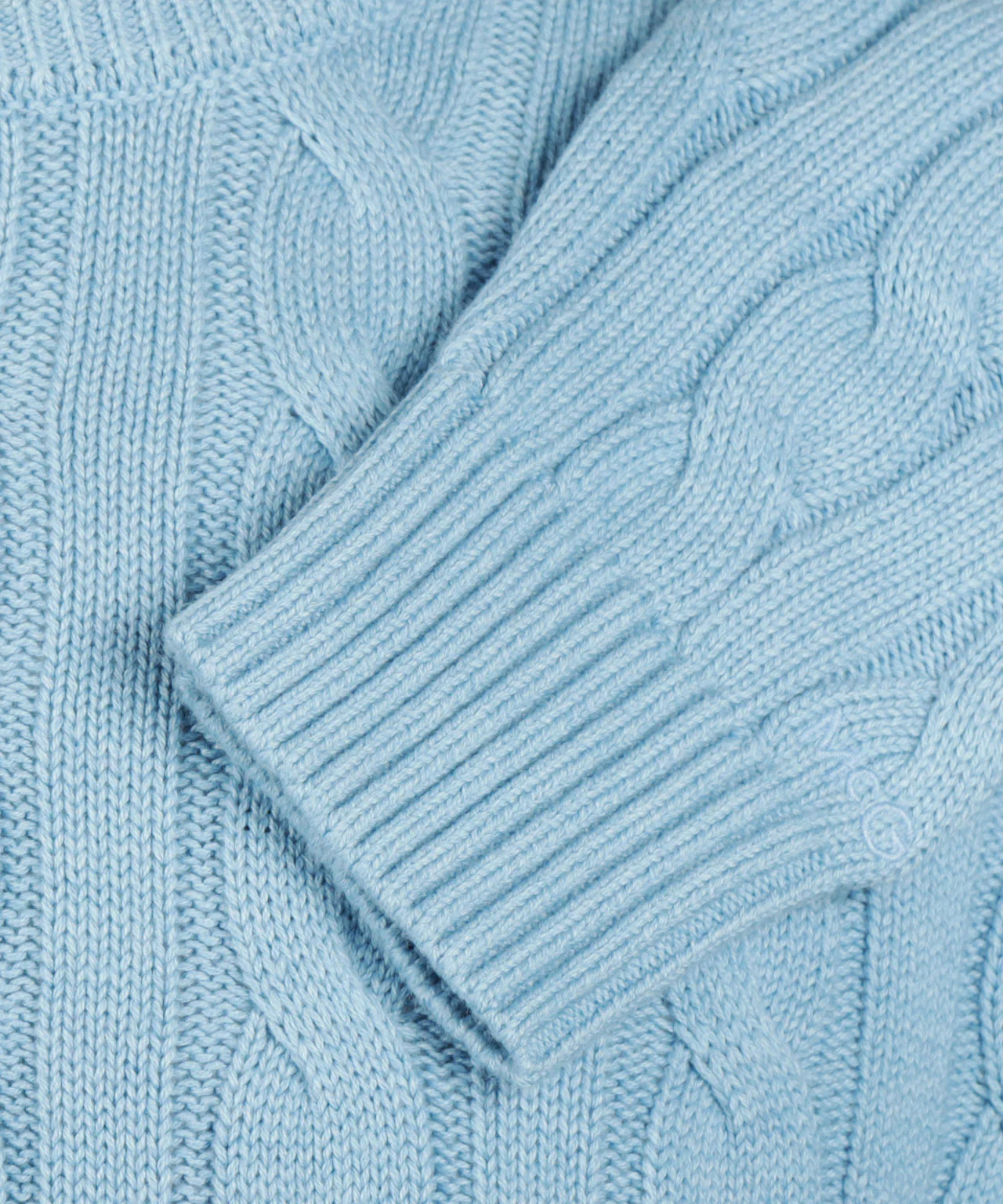 Trui Kabelpatroon Katoen Ronde Hals | Capri Blue - Image 6