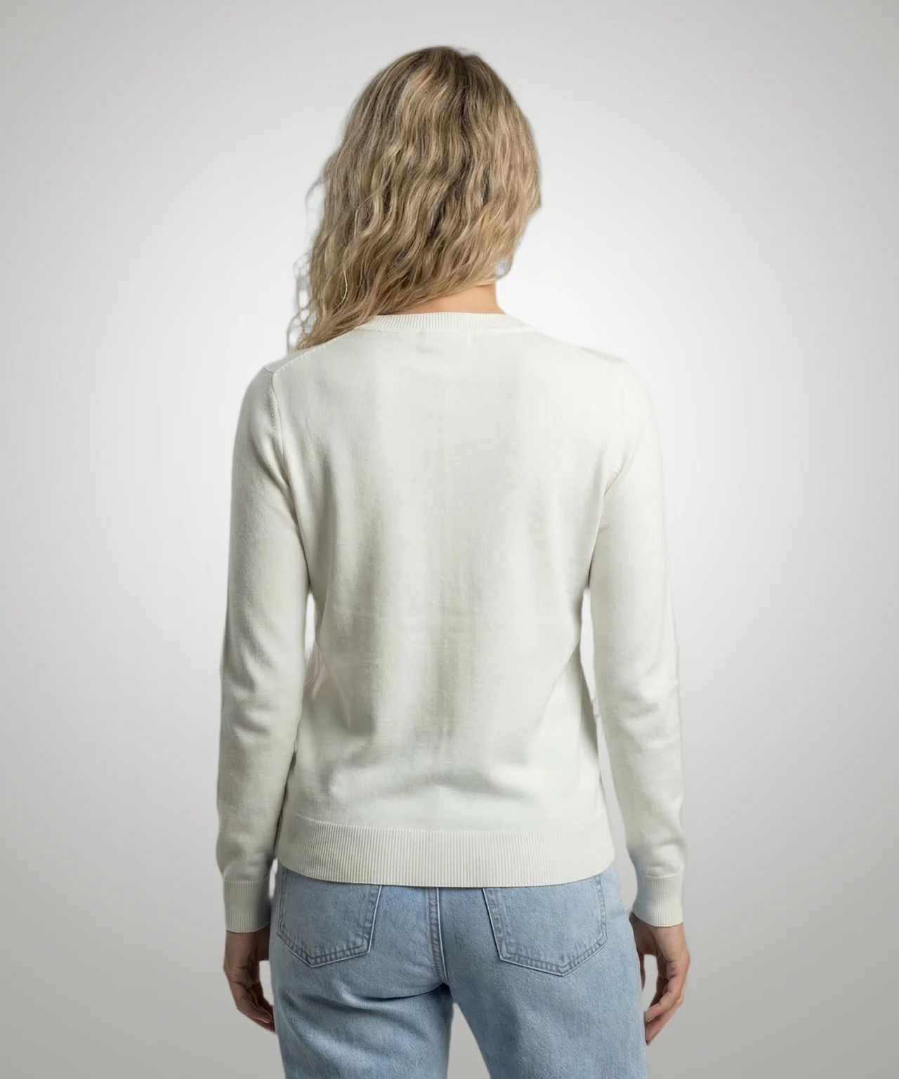 Trui Katoen-Kasjmier Ronde Hals | Off White - Image 3